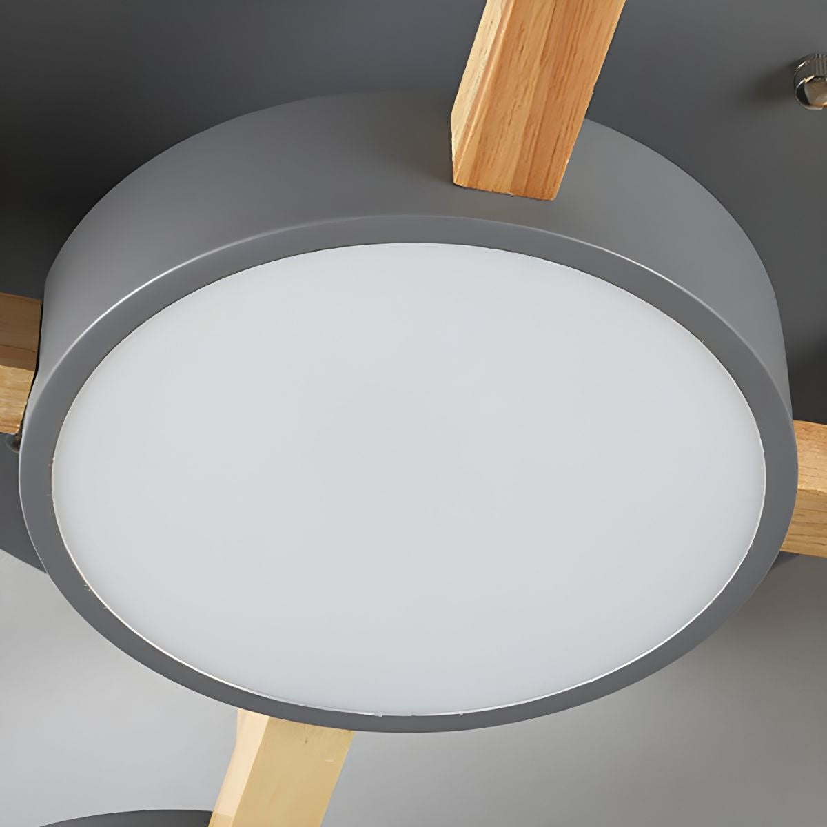 Modern Iron Wood LED Bedroom Ceiling Light