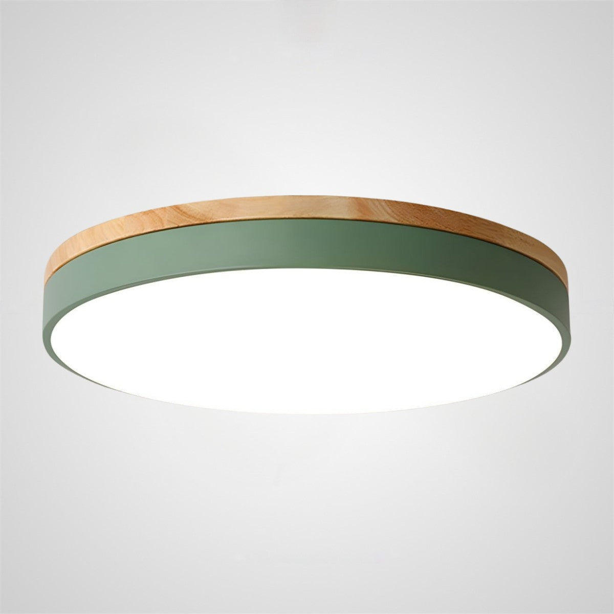 Wooden Round Shape Flush Ceiling Lights