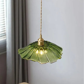 Retro Flower Shape Glass Pendant Light For Dining Room