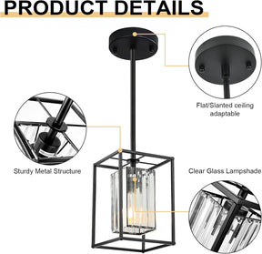 Contemporary Industrial Glass Pendant Light For Dining Room