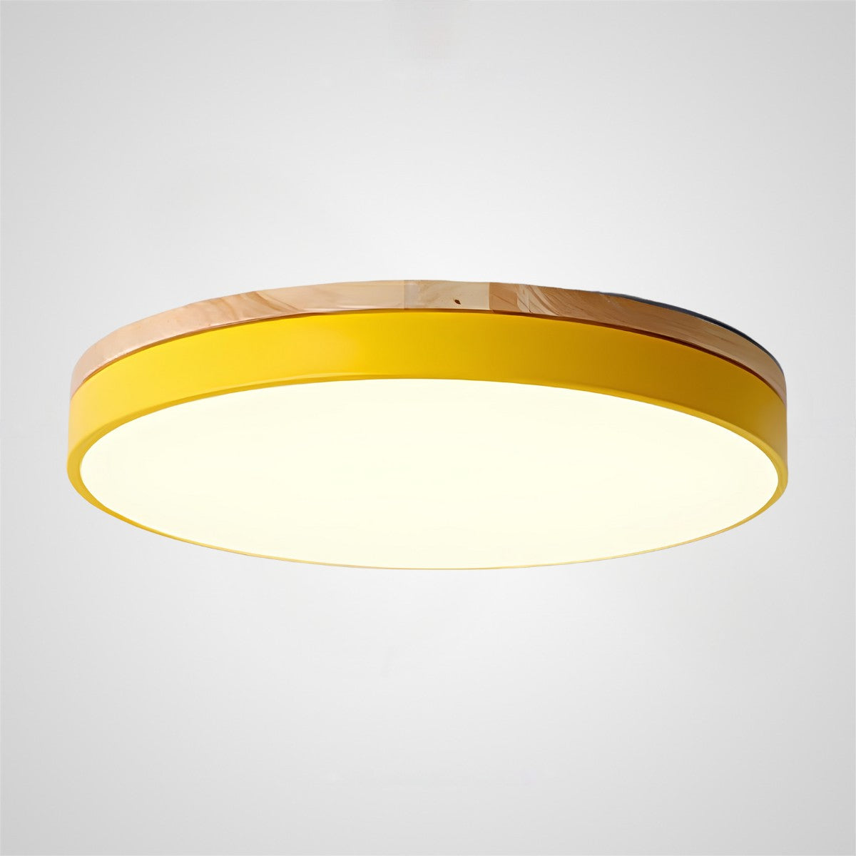 Wooden Round Shape Flush Ceiling Lights