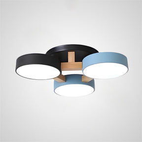 Modern Iron Wood LED Bedroom Ceiling Light