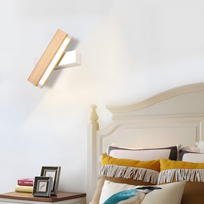 Retro Wood Rotatable Bedroom LED Reading Wall Light