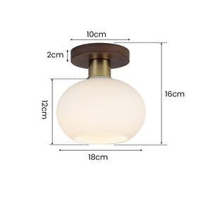 Nordic Walnut Minimalist Hallway Ceiling Light