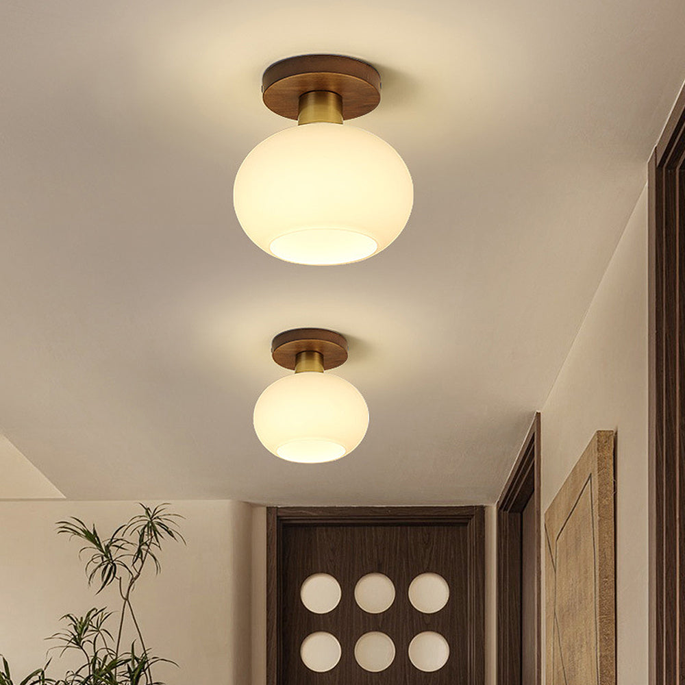 Nordic Walnut Minimalist Hallway Ceiling Light