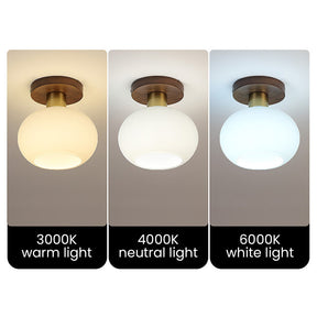 Nordic Walnut Minimalist Hallway Ceiling Light