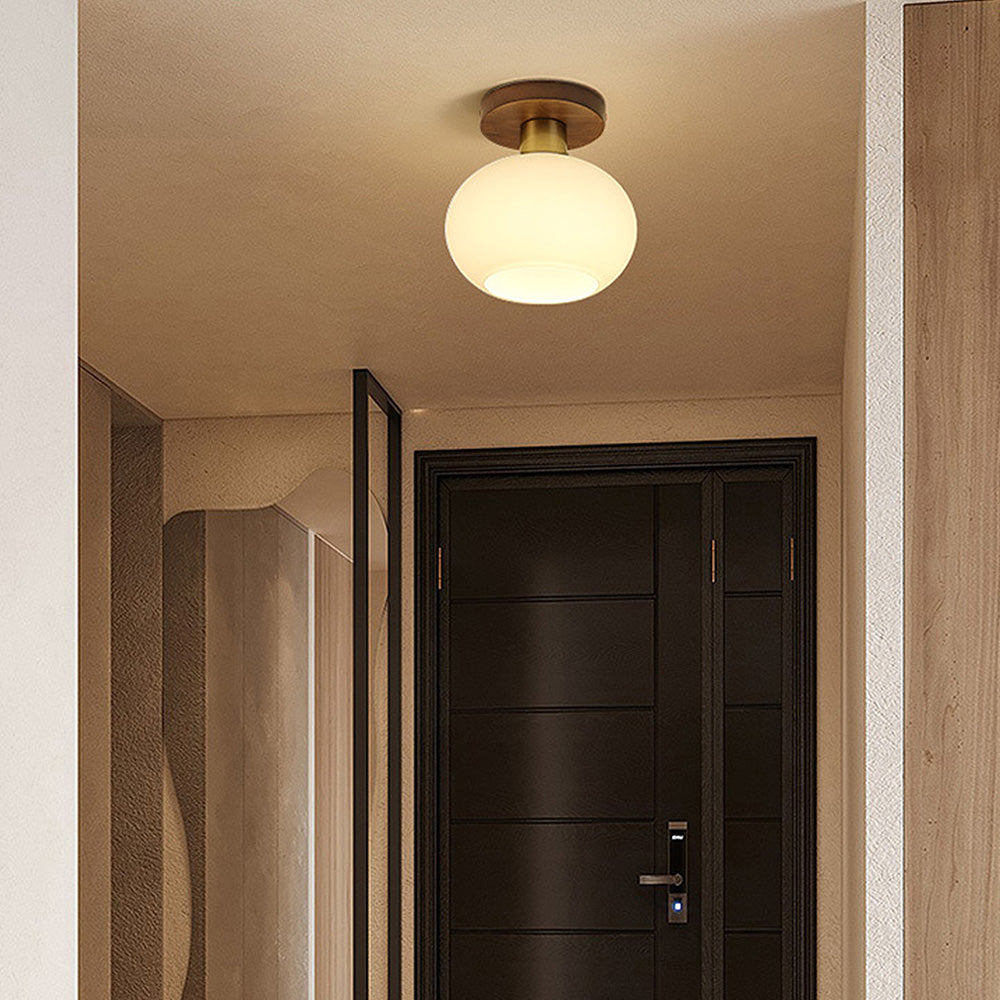 Nordic Walnut Minimalist Hallway Ceiling Light