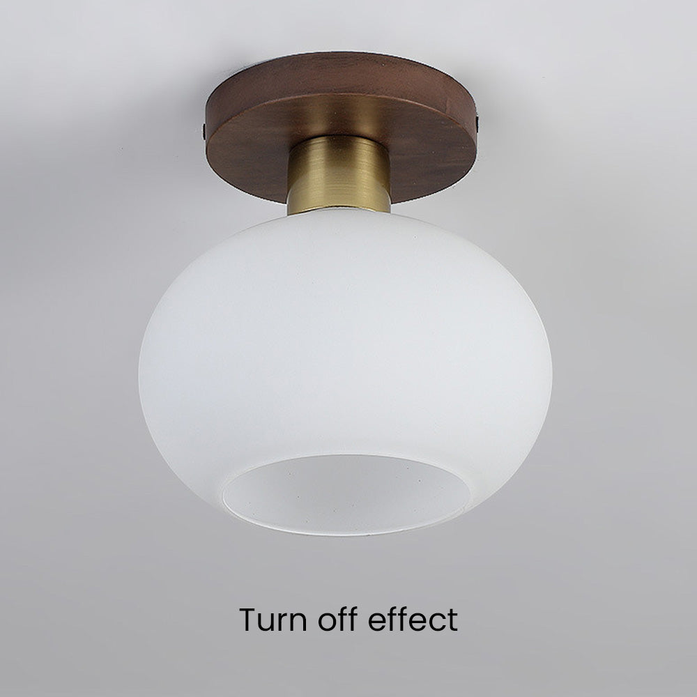 Nordic Walnut Minimalist Hallway Ceiling Light