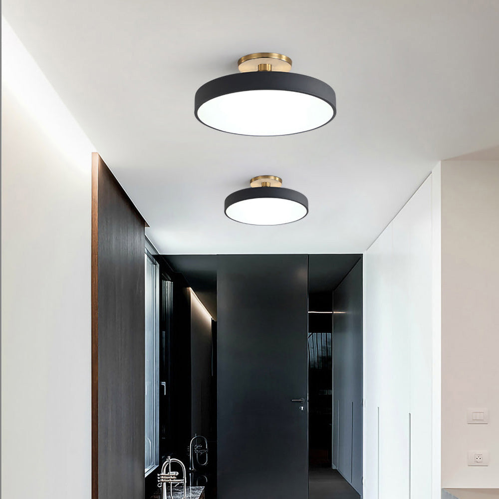 Modern Concise Circular LED Semi Flush Mount Ceiling Light