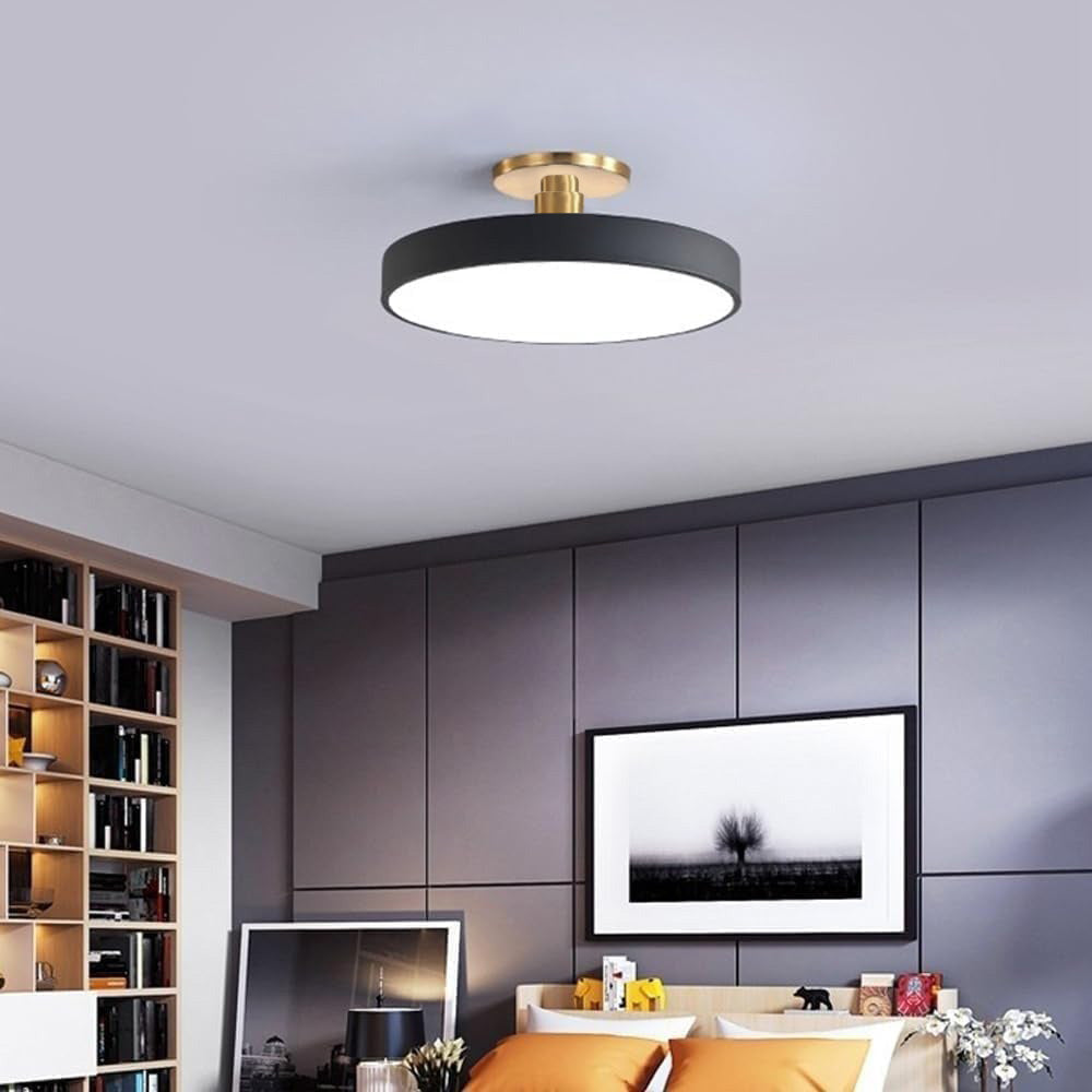 Modern Concise Circular LED Semi Flush Mount Ceiling Light