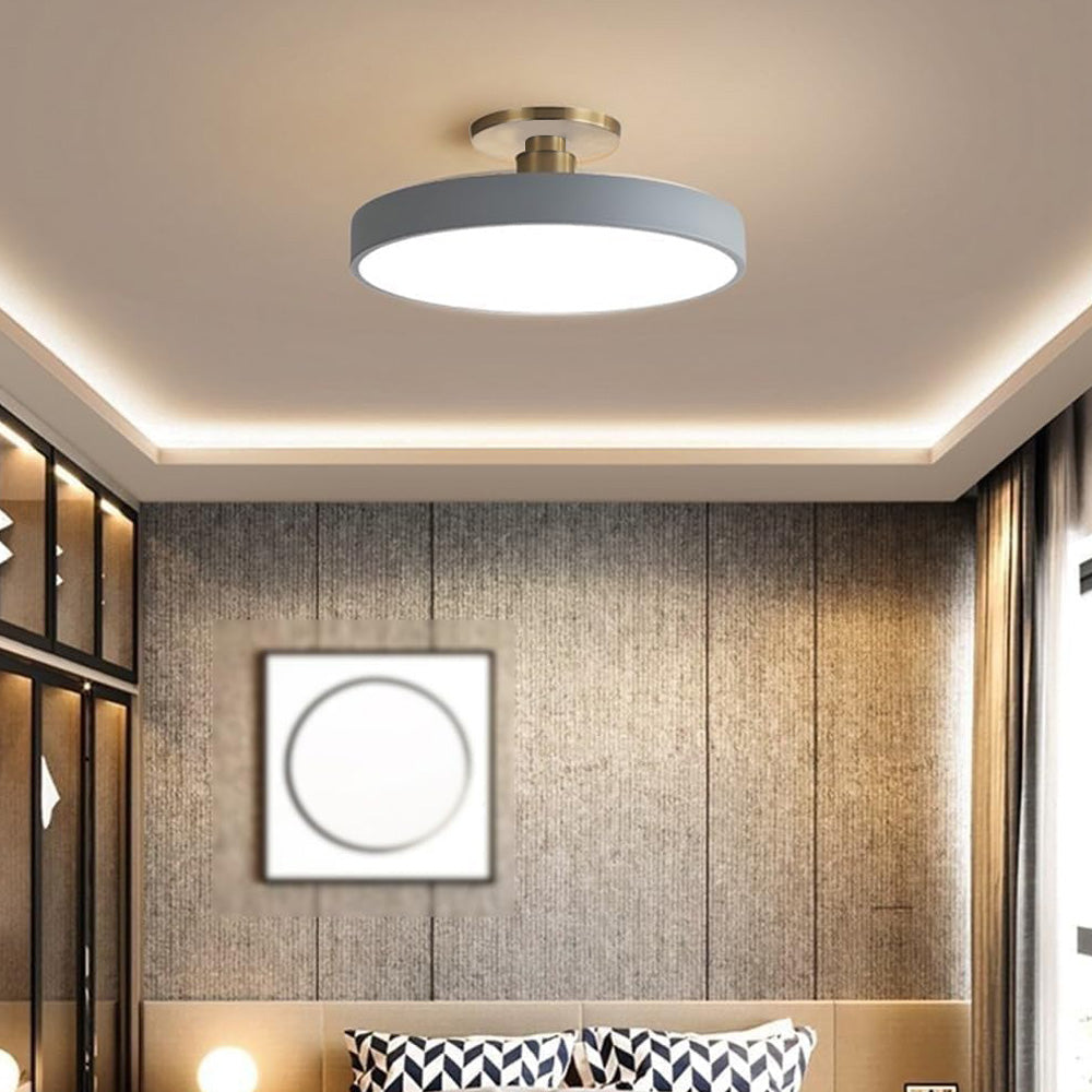 Modern Concise Circular LED Semi Flush Mount Ceiling Light