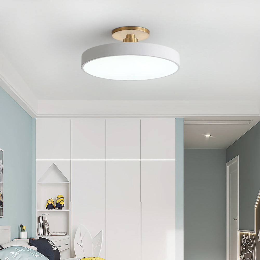 Modern Concise Circular LED Semi Flush Mount Ceiling Light