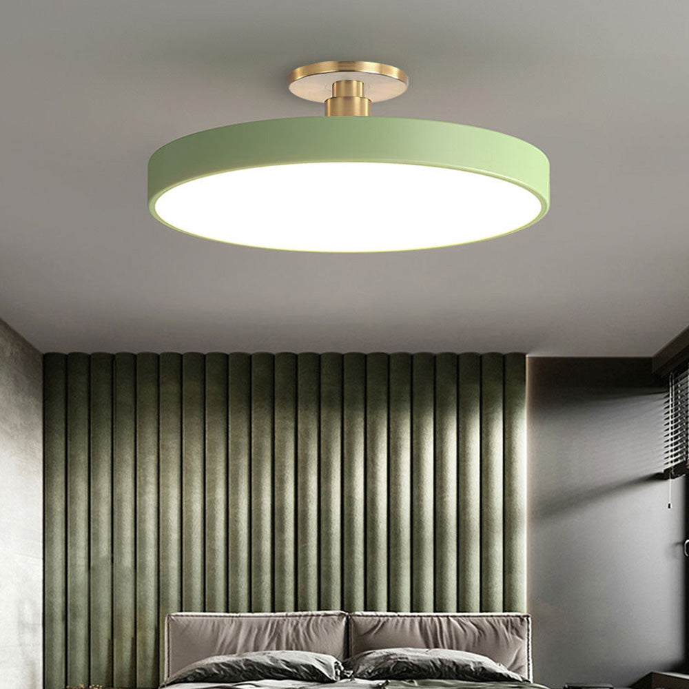 Modern Concise Circular LED Semi Flush Mount Ceiling Light