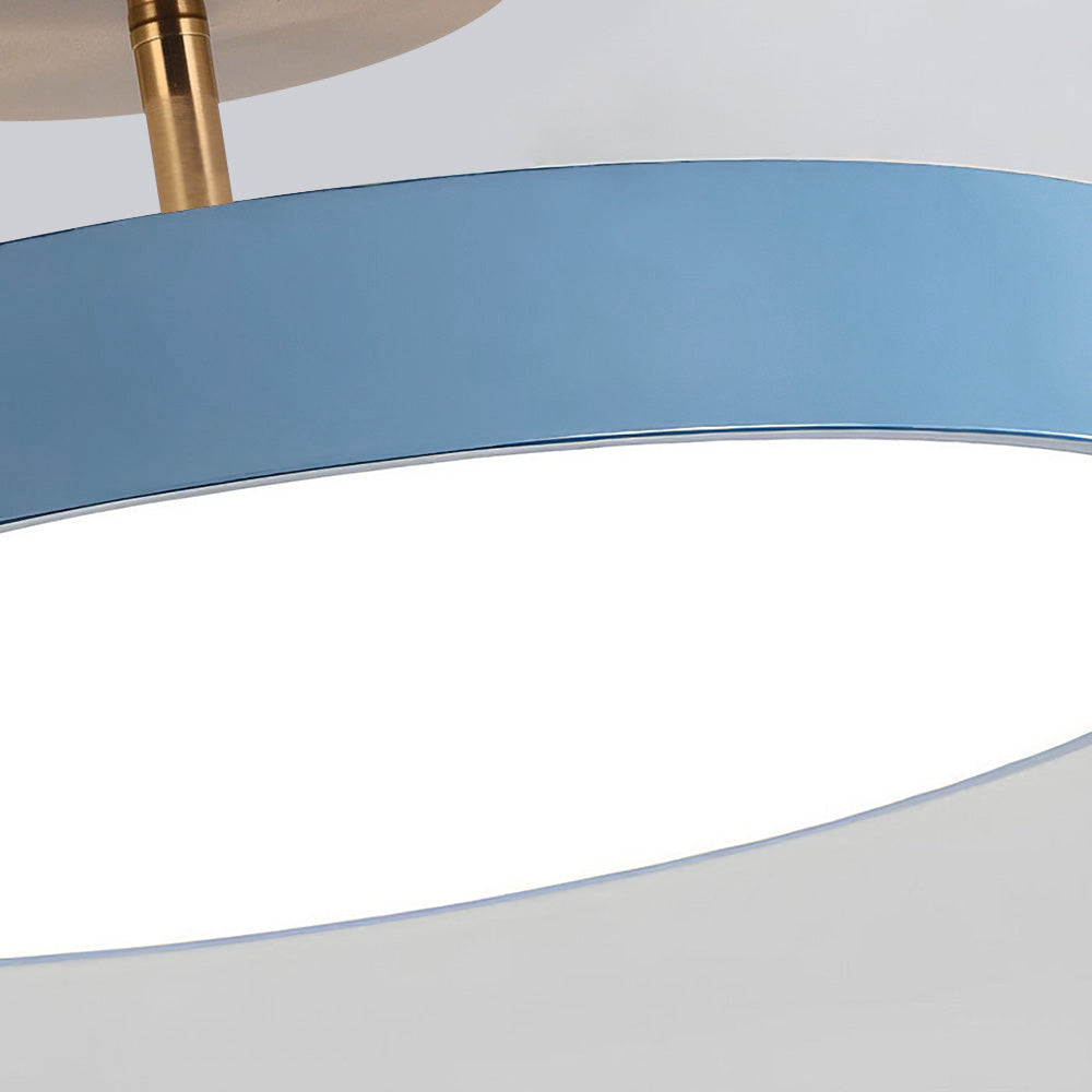 Modern Concise Circular LED Semi Flush Mount Ceiling Light