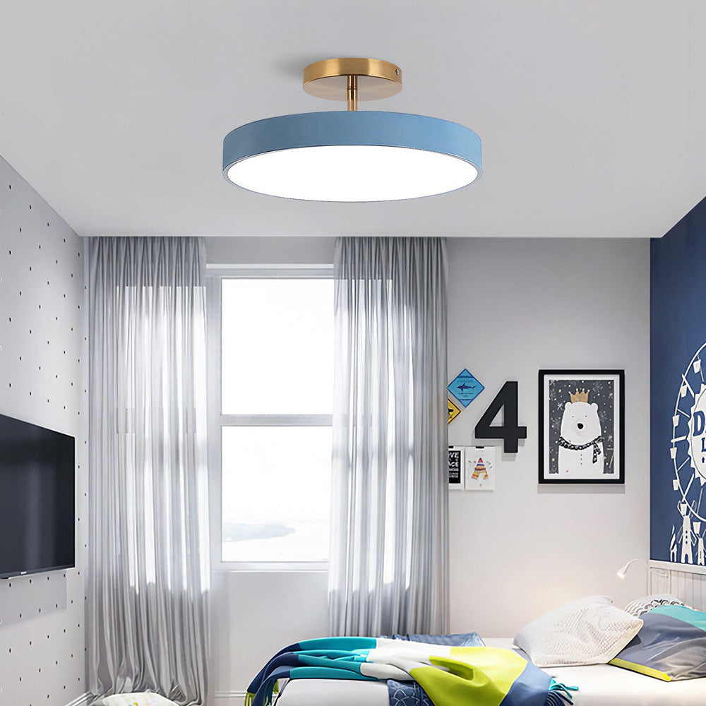 Modern Concise Circular LED Semi Flush Mount Ceiling Light