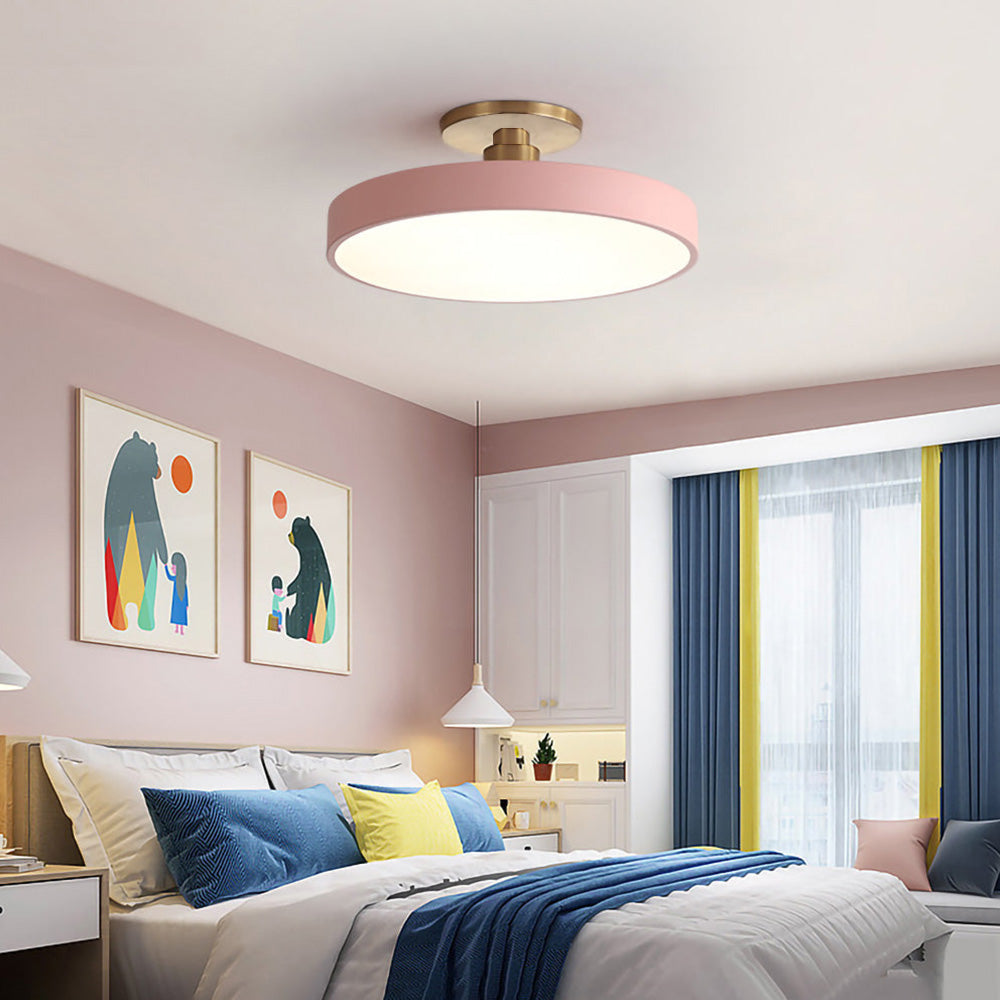 Modern Concise Circular LED Semi Flush Mount Ceiling Light