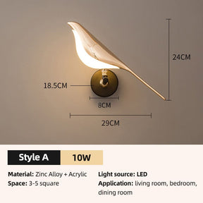 Modern Art Design Magpie Wall Lamp