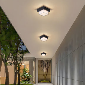 IP68 Outdoor Flush Mount  Black Patio Ceiling Light