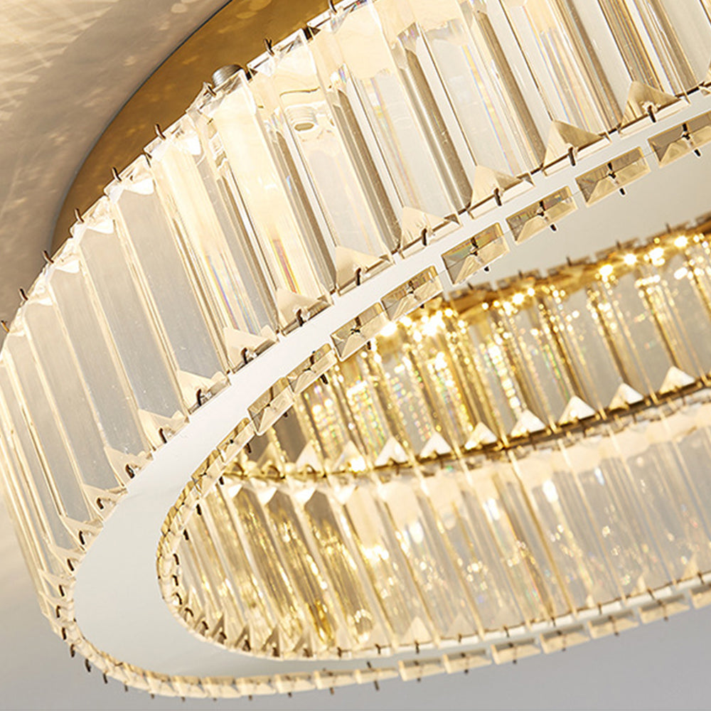 Round Crystal Ceiling Lights in Gold Color