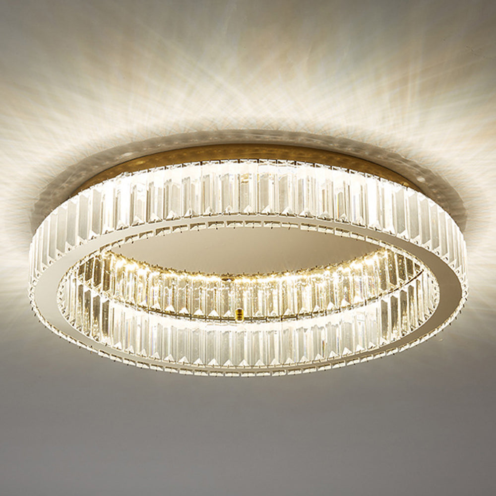 Round Crystal Ceiling Lights in Gold Color