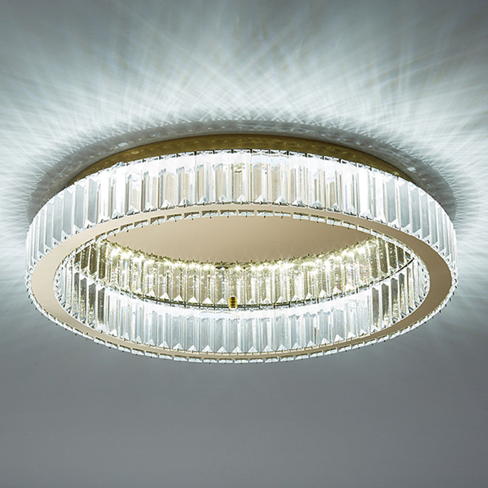 Round Crystal Ceiling Lights in Gold Color