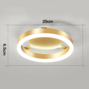 Gold Modern LED Flush Mount Ceiling Lights For Hallway