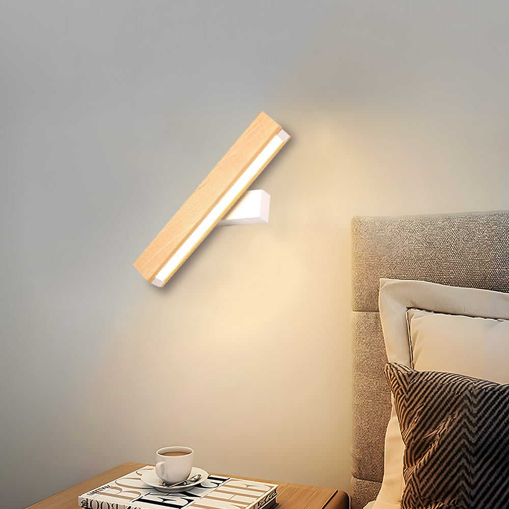 Retro Wood Rotatable Bedroom LED Reading Wall Light