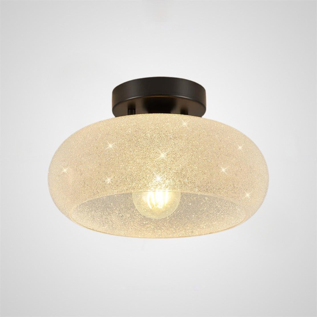 Modern Round Glass Living Room Semi Flush Ceiling Lights