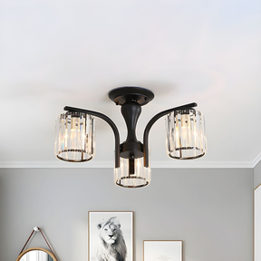 Art Deco Semi Flush Mount Black Ceiling Light