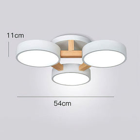 Modern Iron Wood LED Bedroom Ceiling Light