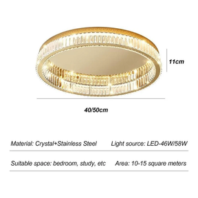 Round Crystal Ceiling Lights in Gold Color