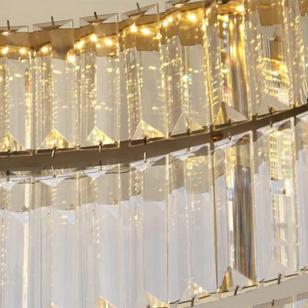 Round Crystal Ceiling Lights in Gold Color