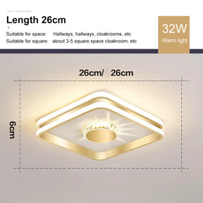 Gold Hallway Crystal LED Ceiling Lights